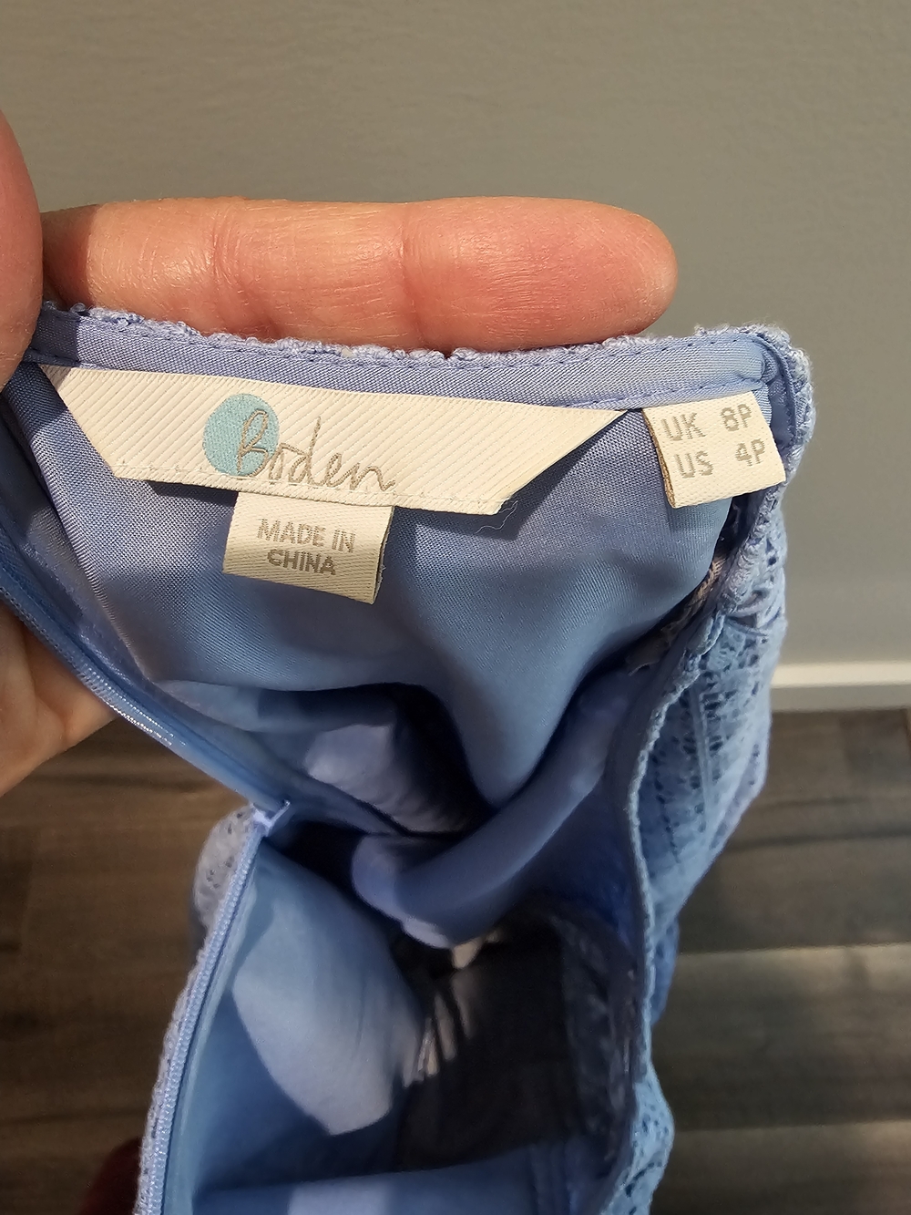 Boden Powder Blue Lace Tiered Midi Dress - Picture 4 of 4